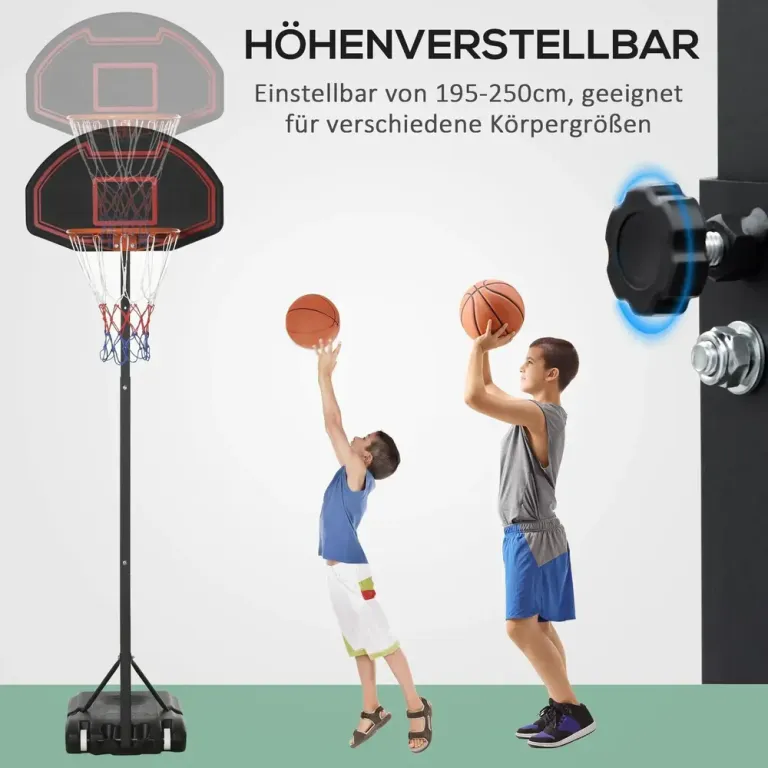 Flyttbar Basketkorg för Barn Höjdjusterbart Ställning