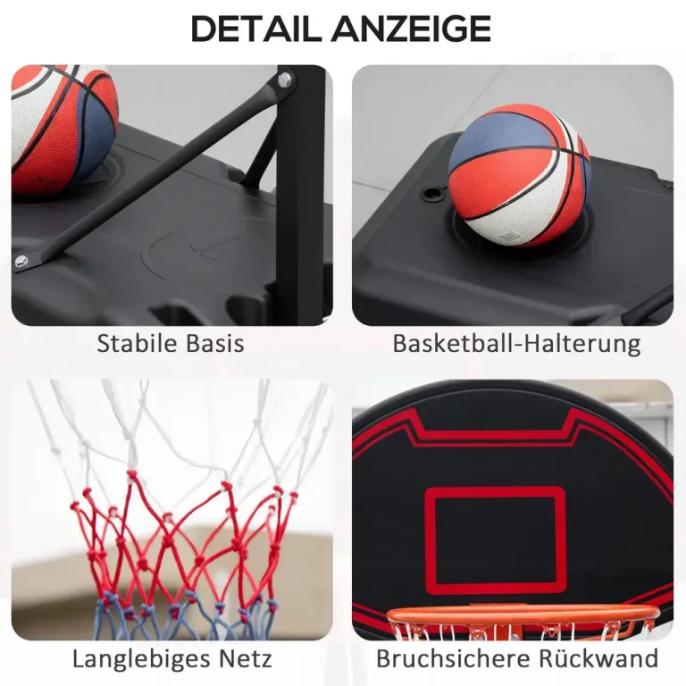 Flyttbar Basketkorg för Barn Höjdjusterbart Ställning