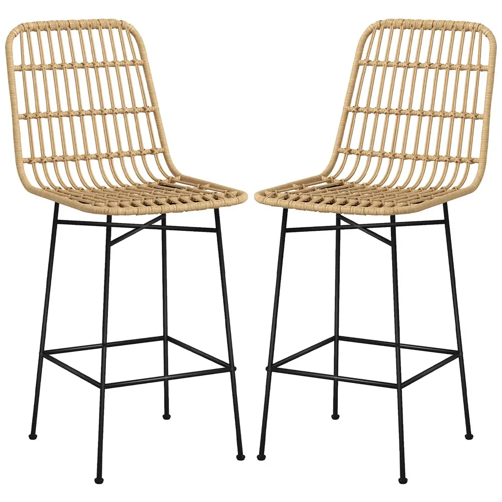 Barstolar Köksstolar Set om 2 Natur 45 x 53,5 x 105 Cm