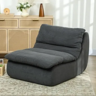 Golvstol Meditationsstol Lazy Sofa Grå av Skum Ve Tyg