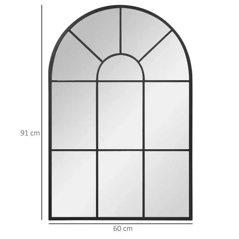 Fönsterspegel med Metallram Svart Design