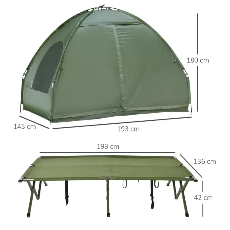 Förhöjd Campingsäng med Kupoltält Campingtält Luftmadrass Upphöjd