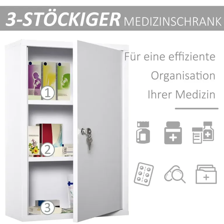 Första Hjälpen Skåp Medicinskåp 3 Fack