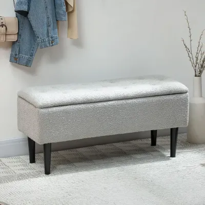 Förvaringsbänk Sammetslook Grå 95 x 38 x 45 cm