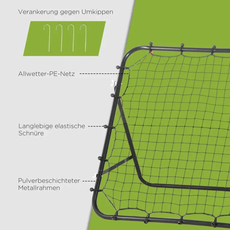 Fotbollsrebounder för Träning Rebound-Vägg Football Basket Justerbar