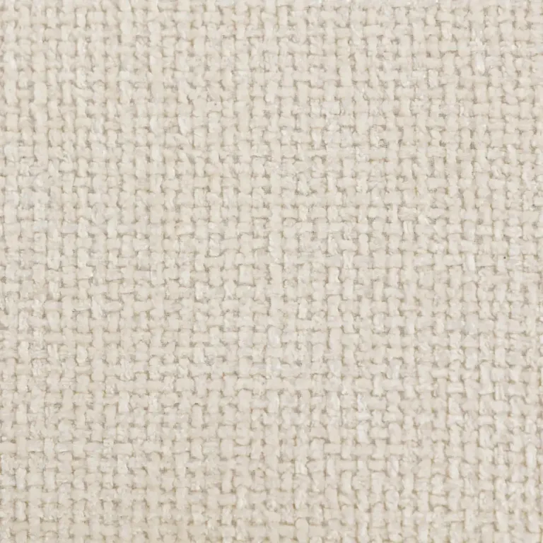 Fotpall Chenille Gräddvit Tyg och Stål Sittpuff 45x41x38 cm
