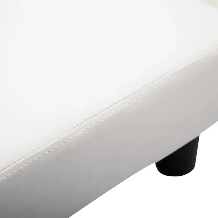 Fotpall Chesterfield Pall Vit Konstläder 40 x 30 x 24 cm