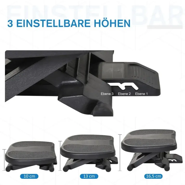Fotstöd Höjdjusterbart 3 Nivåer 45 x 34 x 10-16,5 cm