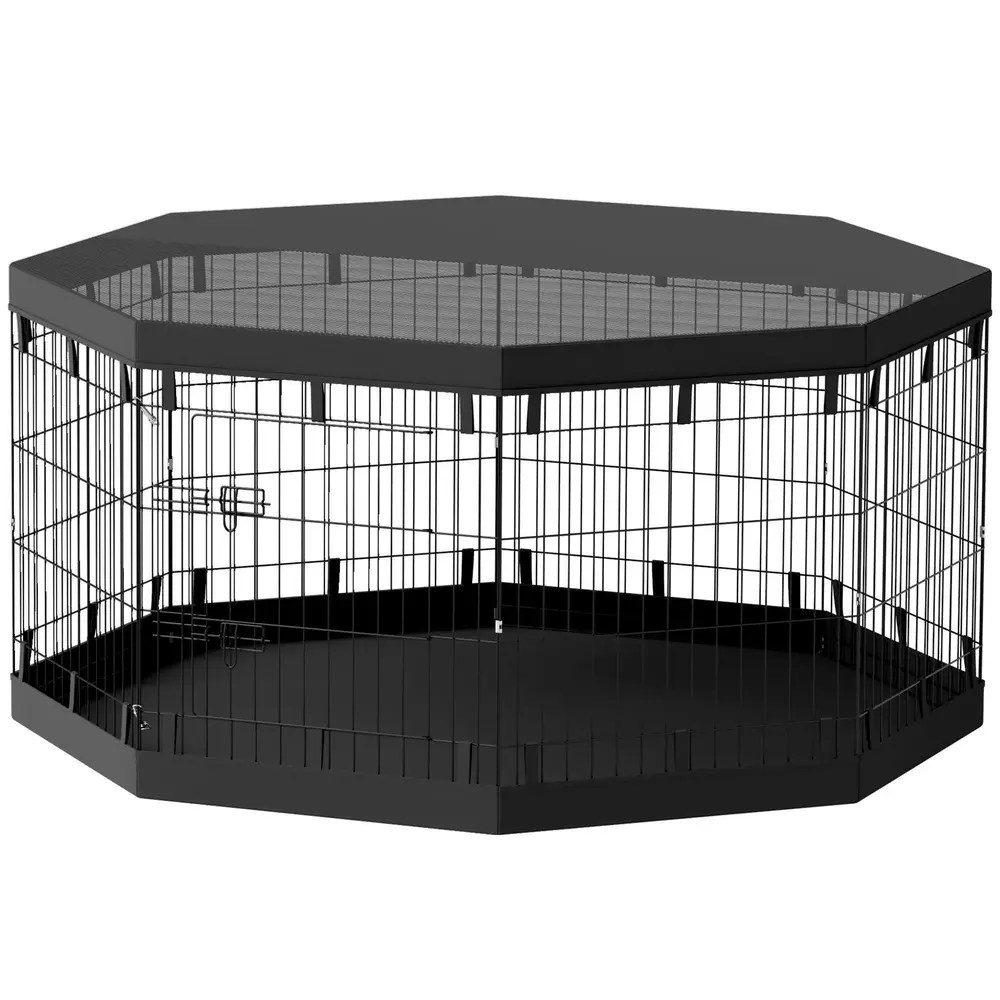 Valphage Valpstaket Svart av Metall 159 x 159 x 76 Cm