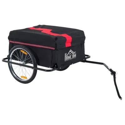 Hopfällbar Cykelvagn och Transportkärra i Metall, Svart