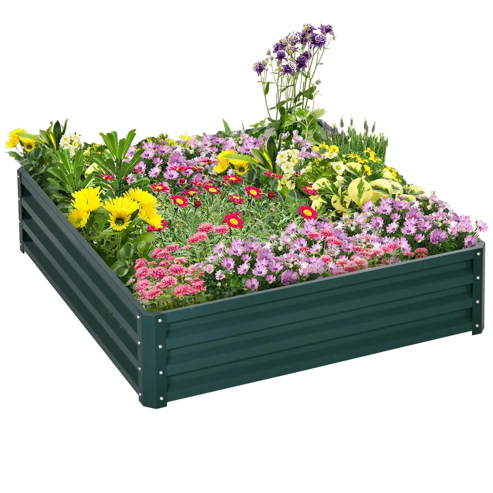 Odlingslåda i Stål Kvadratisk Blomlåda 120 x 120 x 30 Cm