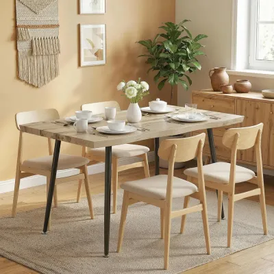 Matbord för 4 Personer i Nordisk med Stålben Hållbar 110 cm