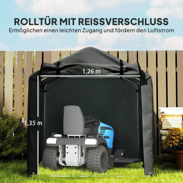 Garagetält med Dörr och Material Svart Cm Vattentätt Förvaringstält