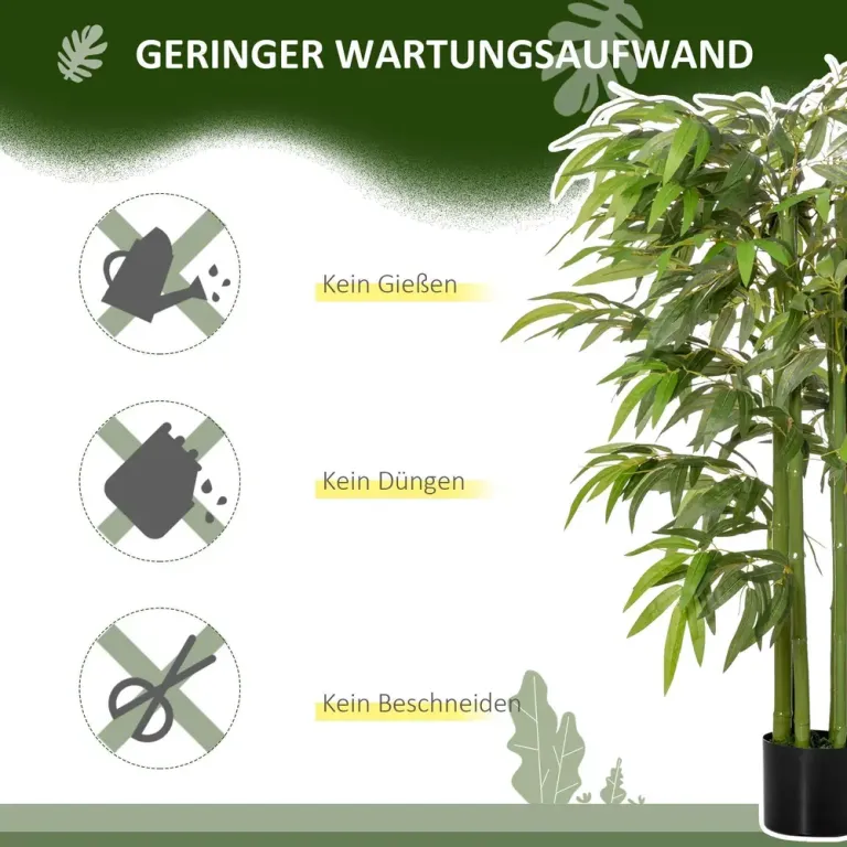 Konstgjord Växt Bambu Konstträd i Kruka Grön 140 cm