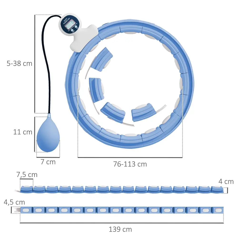 Smart Hula Hoop för Vuxna med Viktkula 76–113 Cm