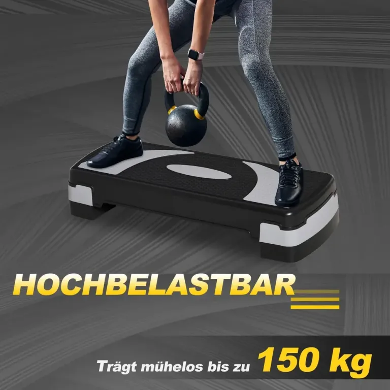 Stepbräda för Aerobics Träningsbänk 3 Stepper Höjder Halkfri