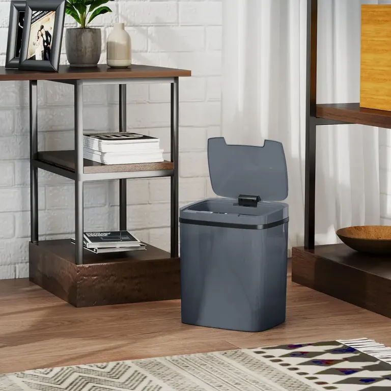 Automatisk Sensor Papperskorg 12 l, Grå Sensorstyrd Soptunna Plast