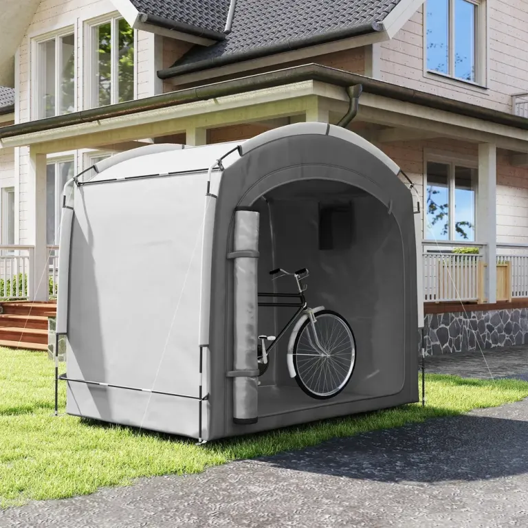 Cykeltält för 3–4 Cyklar, Mörkgrått Portabelt Cykelgaragetält
