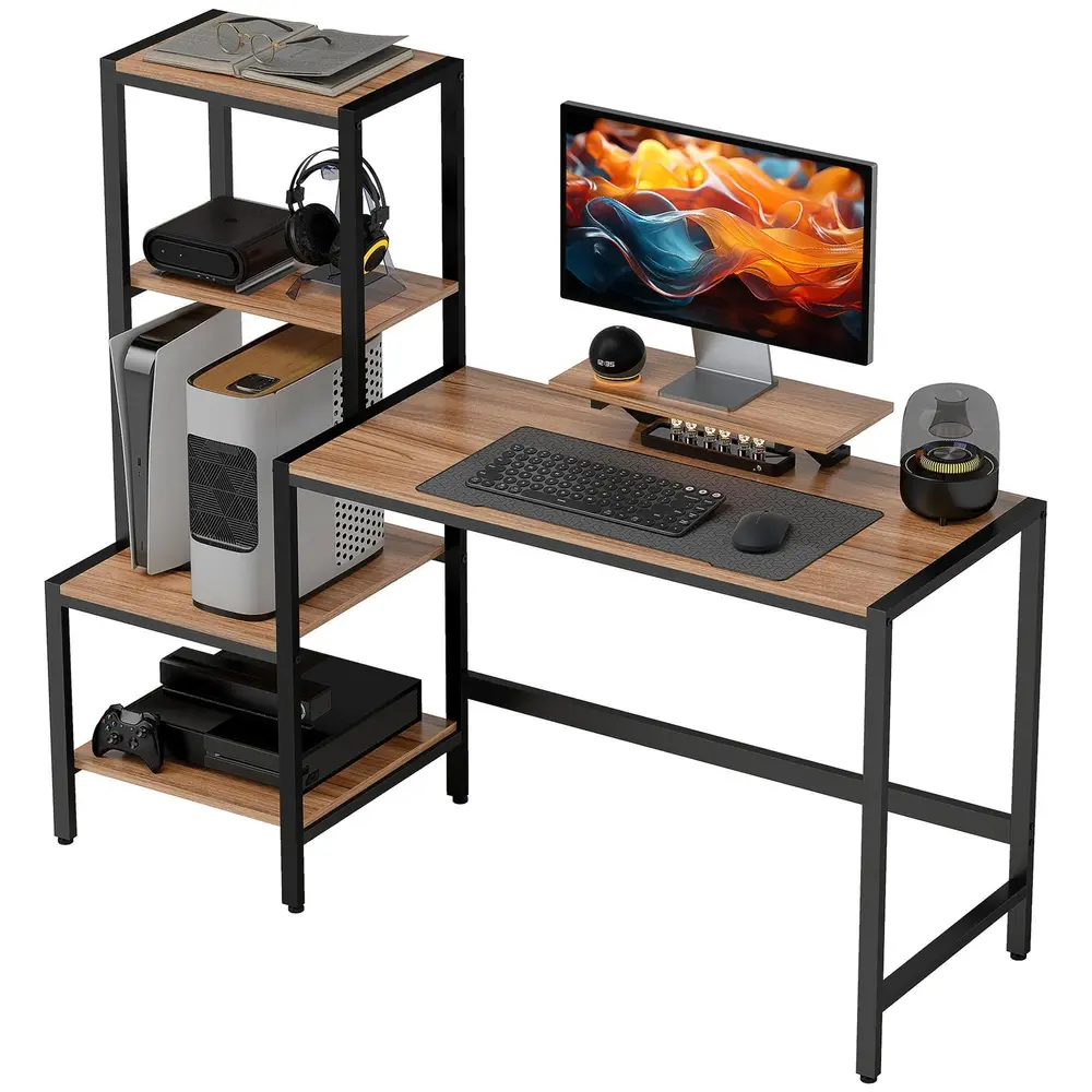 Skrivbord Datorbord med Monitorstativ 150 x 48 x 125 Cm