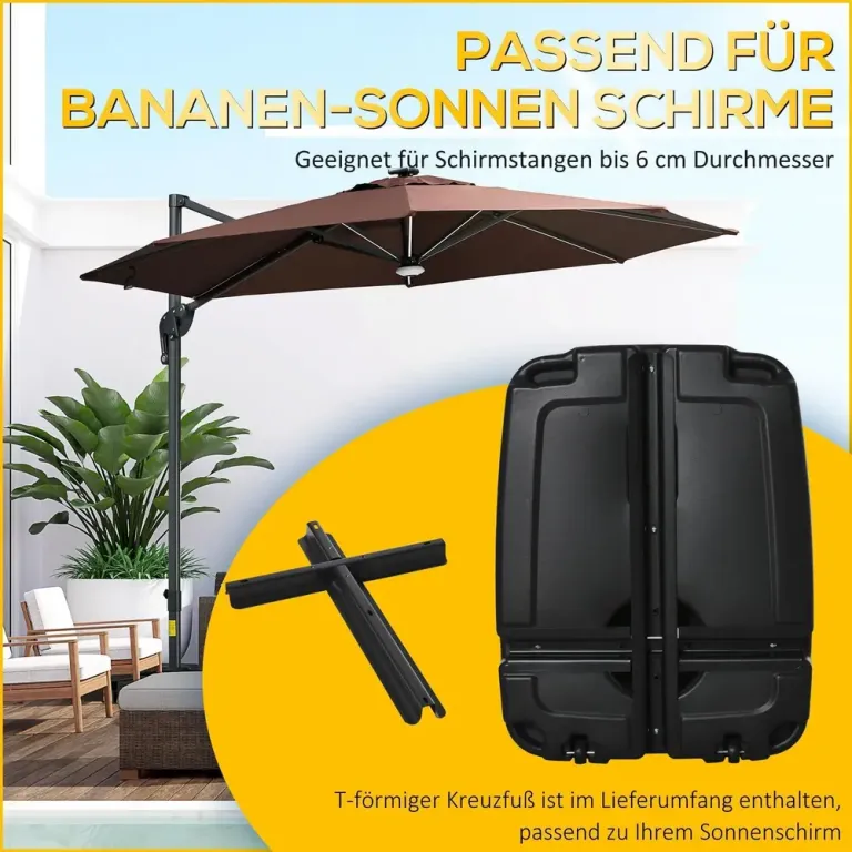 Fyllbar Parasollfot 100 kg Tungt 80 x 60 x 20 cm
