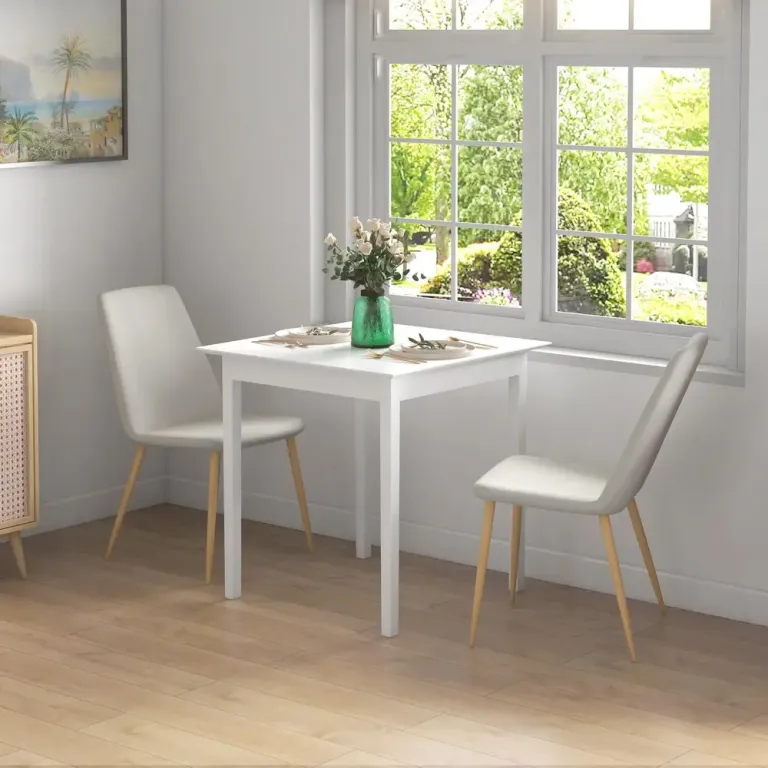 Fyrkantigt Matbord Modern Design Vit Vitt