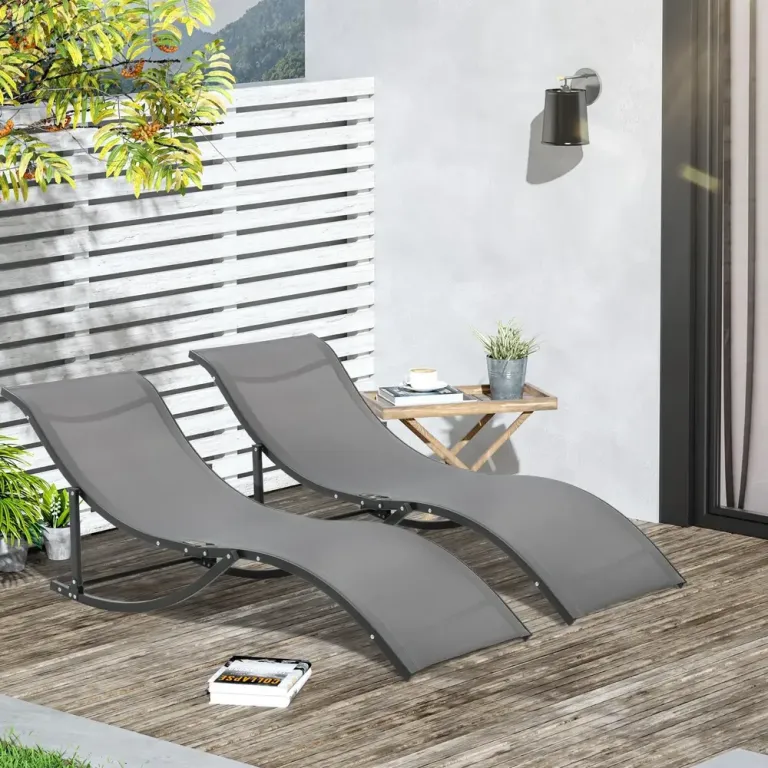 Solsäng Solstol Trädgårdsstolar i Aluminium 2-Pack 165 x 61