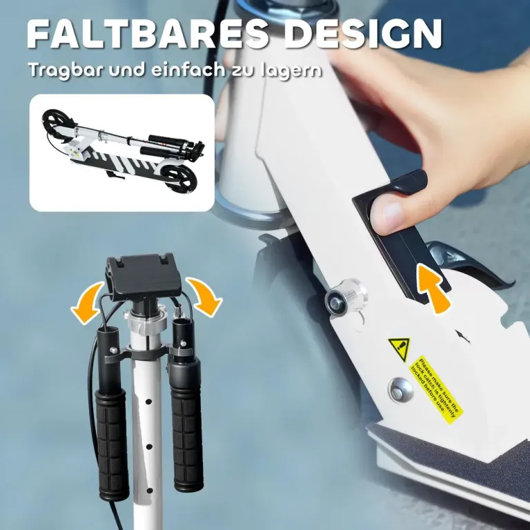 Sparkcykel för Barn med Dubbla Bromsar och Hopfällbar Barnskoter