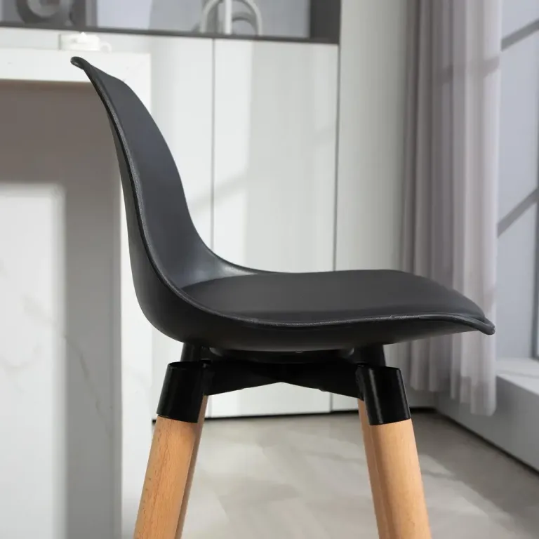Barstolar 2-Pack i Skandidesign med Fotstöd Natur