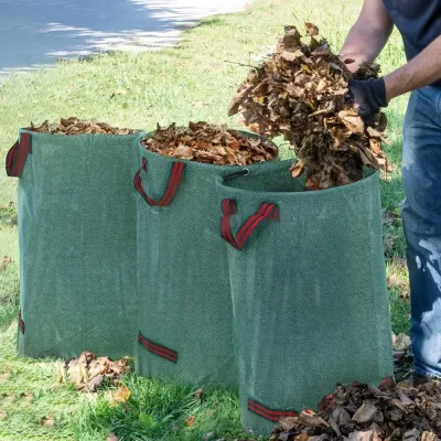 Trädgårdssäckar 3-Pack 120 L Vattentäta, Gröna