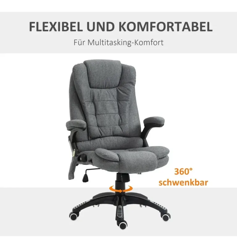 Ergonomisk Gamingstol Kontorsstol med Massage & Värme