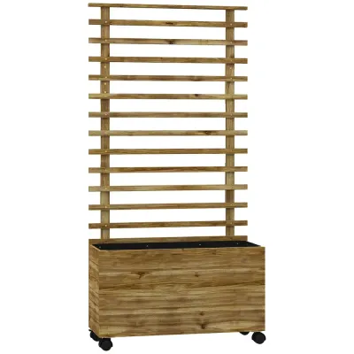 Planteringslåda med Spaljé och Hjul 76 x 30 x 155 cm