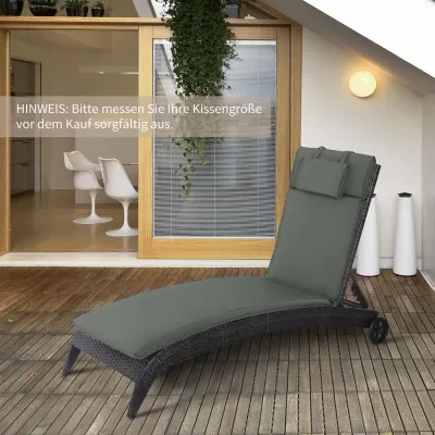 Solstolskudde Trädgårdsstol med Avtagbart 198 x 53 x 5 cm