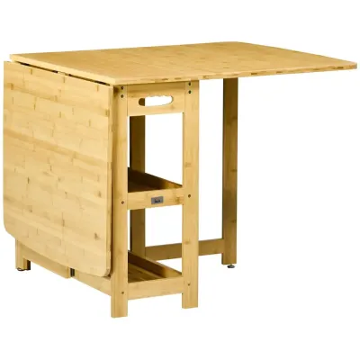 Hopfällbart Matbord i Bambu Praktiskt 149,5 x 80 x 73,5 cm