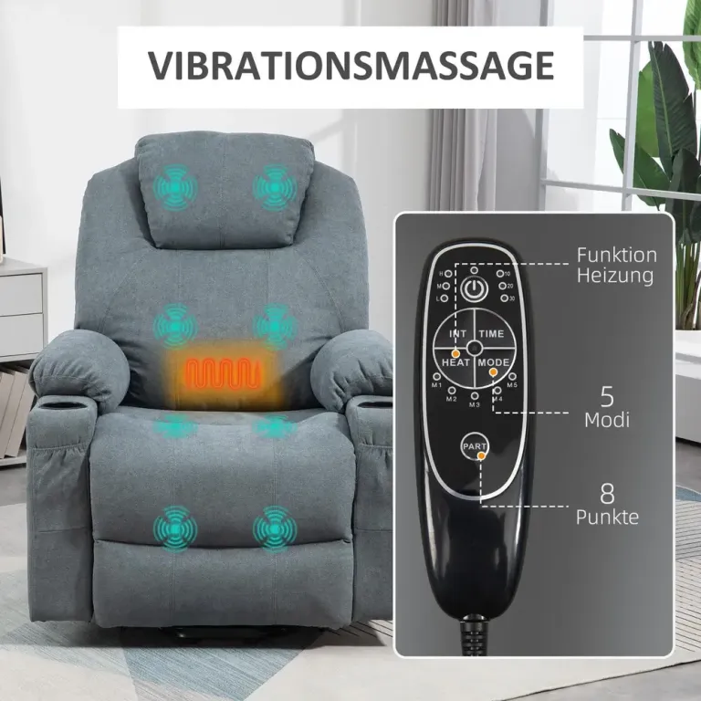 Ståhjälp Massagestol Mörkgrå av Skum Massagefåtölj Massagepunkter