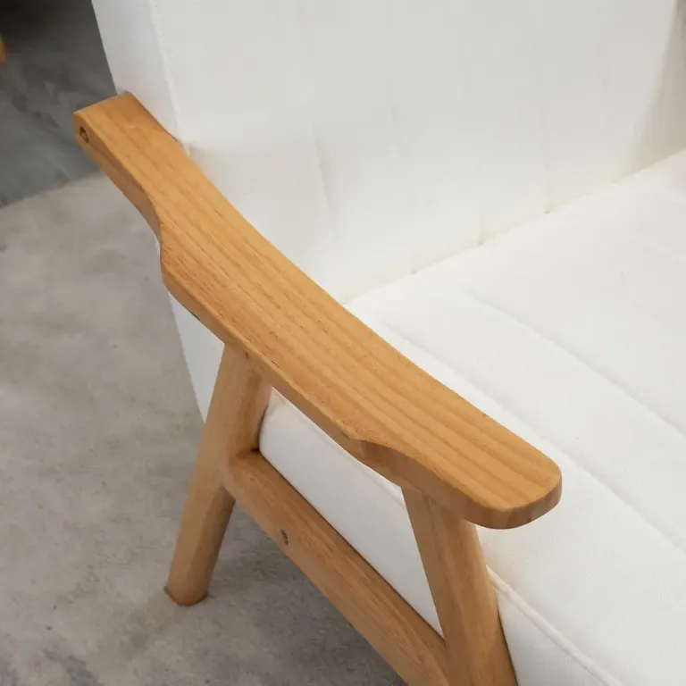 Fåtölj Enkelstol Kräm av Tyg Skandi Design Sammet Natur