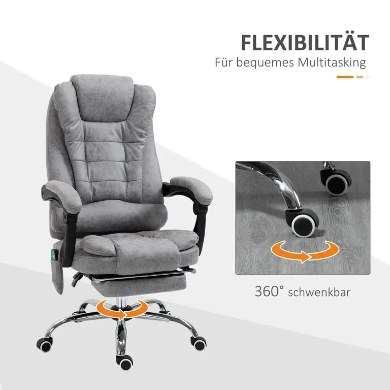 Kontorsstol med Massagefunktion Ergonomisk Skrivbordsstol Fotstöd