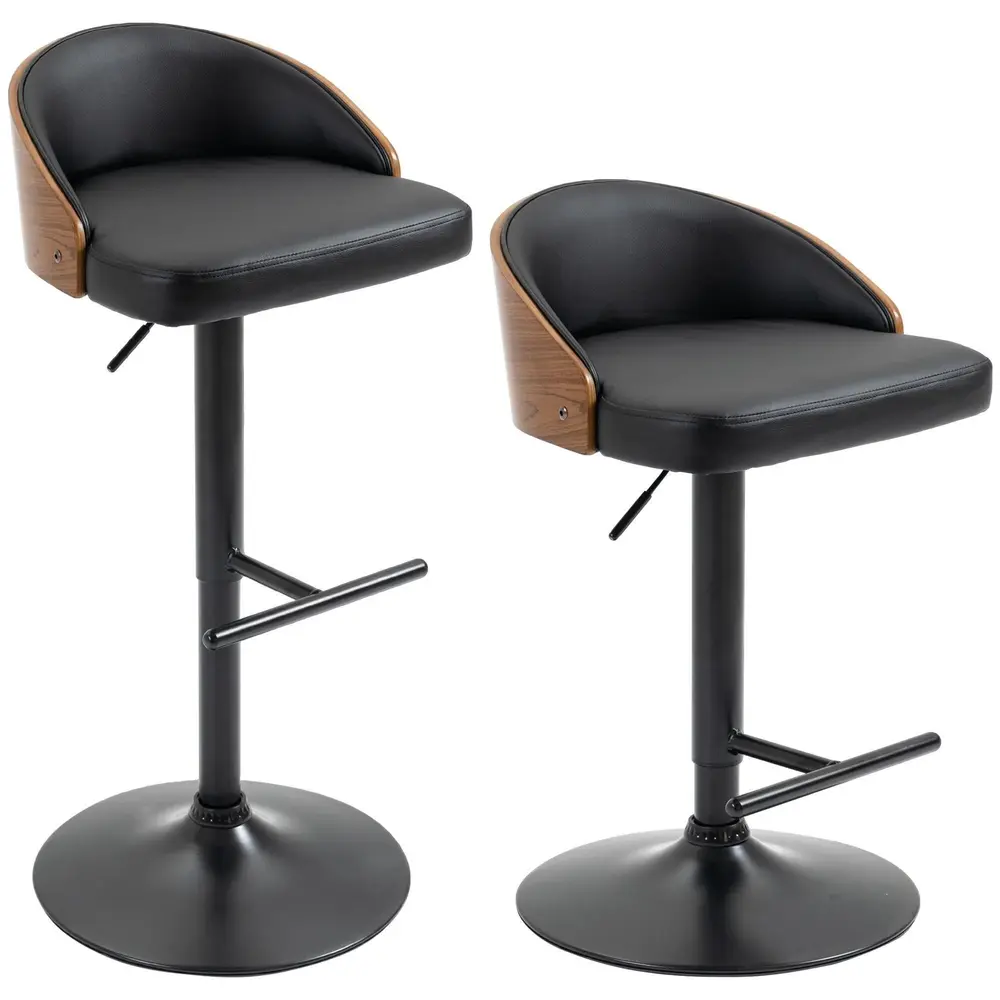 Barstolar i Konstläder 2-Pack 48 x 49,5 x 76-96 Cm