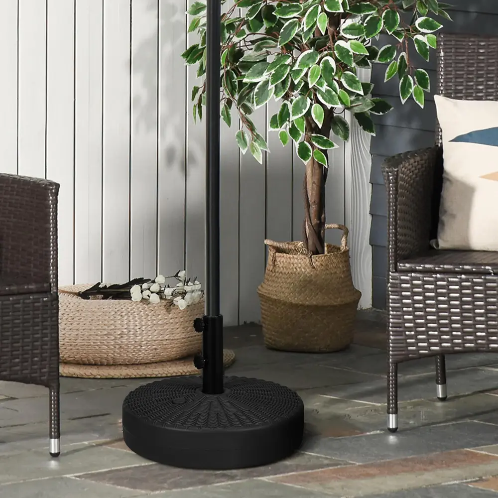 Parasollställ Paraplyfot Svart av HDPE 51 x 36 Cm