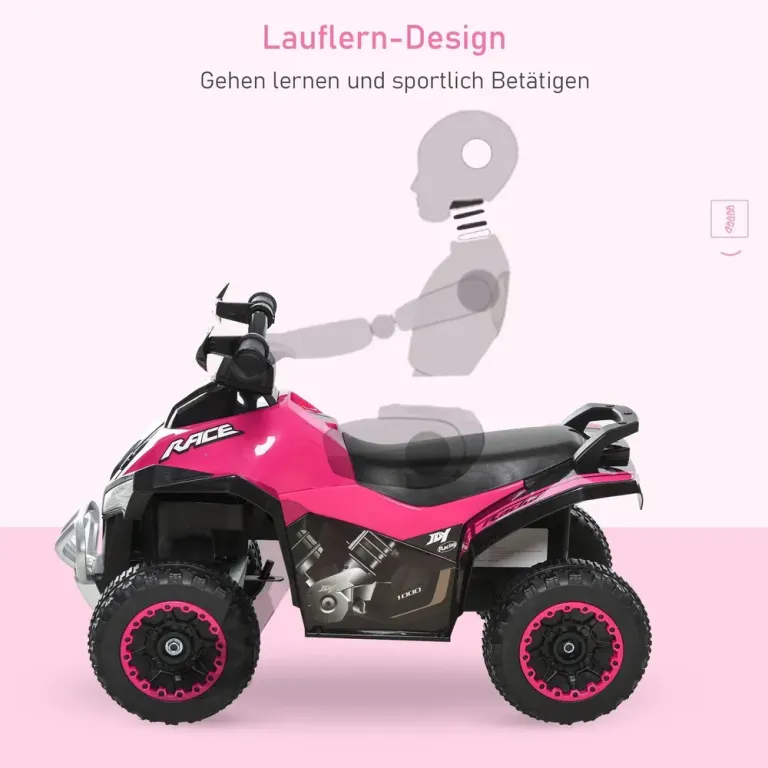 Gåbil med Ljus och Musik, Rosa Fyrhjuling Barn Månader