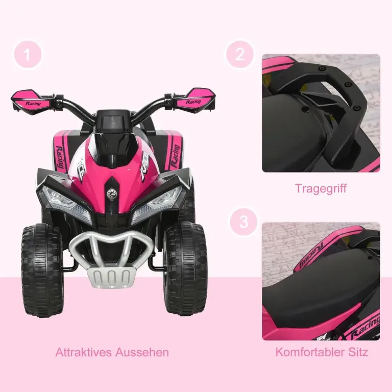 Gåbil med Ljus och Musik, Rosa Fyrhjuling Barn Månader