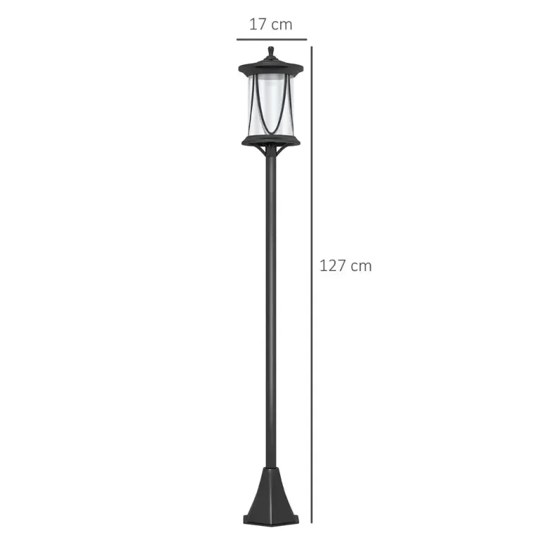 Gatubelysning Solcellslampa Svart av ABS Solarlampa Stolpe