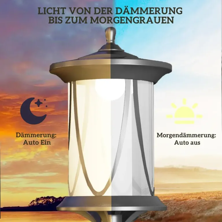 Gatubelysning Solcellslampa Svart av ABS Solarlampa Stolpe