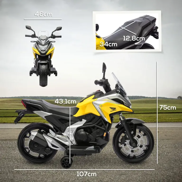 Elektrisk Barnmotorcykel 3 km/h med Musik och Ljus Elmotorcykel