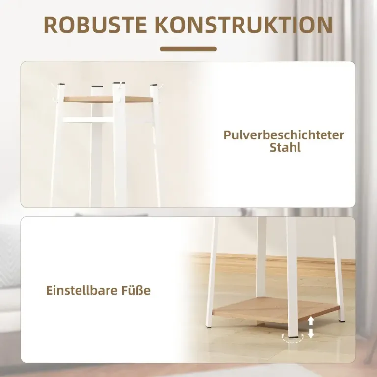Klädställ med Trapetsdesign 3 Våningar 8 Dubbla Krokar