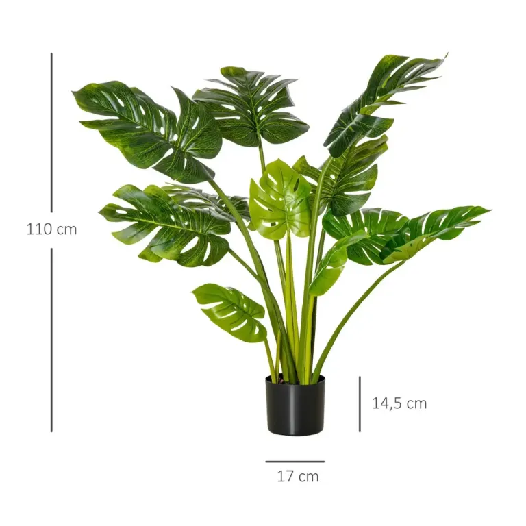 Konstgjorda Monstera Växter i Kruka 110 cm Konstväxt
