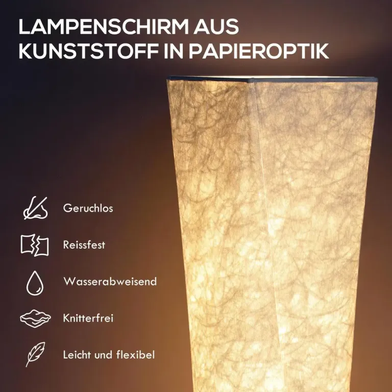 Golvlampa Papper Vit och Metall Lampa Stegs Dimmer Skyskrapsdesign