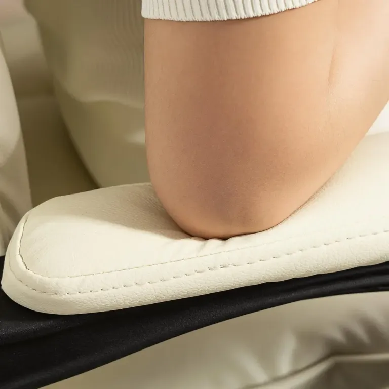 Kontorsstol Ergonomisk Beige och Svart Konstläder Fotstöd Steglös