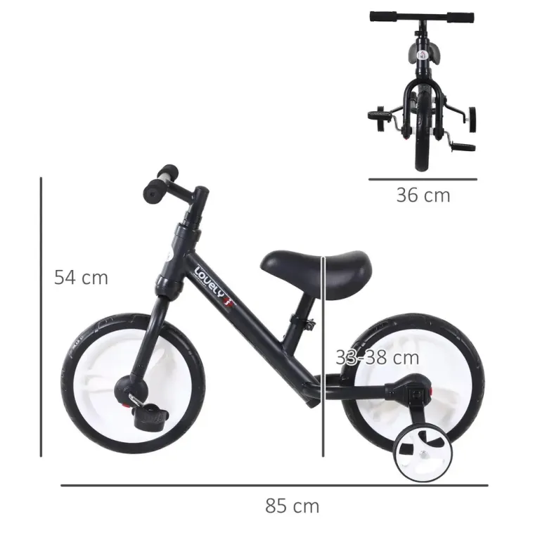 Balanscykel för Barn 2-i-1 Barncykel Träningshjul Pedal