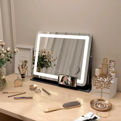 Sminkspegel med LED-Lampor USB-Port 3 Lägen och Roterbar