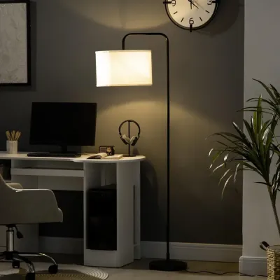 Golvlampa Svart av Metall Lampa 64 x 38 x 163,5 cm, Vit